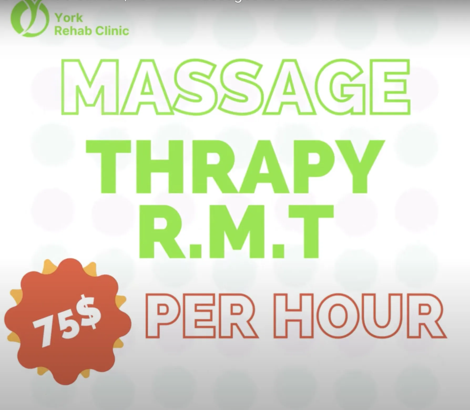 Relax and Save at York Rehab Clinic: $75 RMT Massages for a Limited Time!